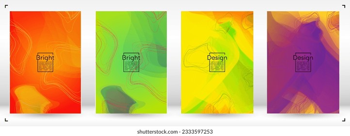 Diseño de portada geométrica futurista con líneas de gradiente y abstracto, figuras para su negocio.  Diseño de afiches en arco iris fluido, efecto gradiente para el partido Dj.