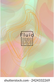 Futuristic Geometric Cover Design with Gradient and Abstract Lines, Figures for your Business.  Mockup Fluid Rainbow Poster Design, Gradient Effect for Electronic Festival.