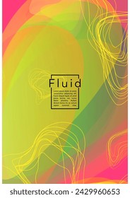 Diseño de Cubierta Geométrica Futurista con Gradiente y Líneas Abstractas, Figuras para su Negocio.  Página Fluid Rainbow Poster Design, Efecto de gradiente para el Festival de Música.