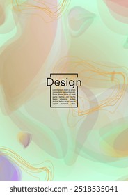 Futuristic Geometric Cover Design with Gradient and Abstract Lines, Figures for your Business.  Poster Fluid Rainbow Poster Design, Gradient Effect for Presentation.