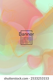 Futuristic Geometric Cover Design with Gradient and Abstract Lines, Figures for your Business.  Leaflet Fluid Rainbow Poster Design, Gradient Effect for Performance.