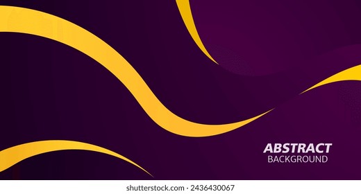 Futuristic geometric dark purple wave background with gold shapes. Dynamic shapes composition. Cool design cover product. Eps10 vector