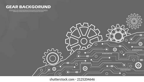 Futuristic geometric data abstract cogwheel pattern. on gray technology background ep.2.hi-tech communication concept innovation background vector