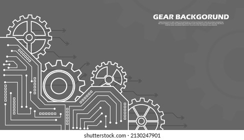Futuristic geometric data abstract cogwheel pattern. on gray technology background ep.3.hi-tech communication concept innovation vector illustration background 
