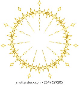 Futuristic geometric decorative frames with gold gradient that also retain classical elements.