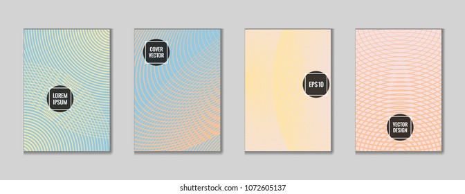 Futuristic geometric design title page vector. Cool texture journal header page set. First page minimal pattern for personal notebook, dairy or notepad.