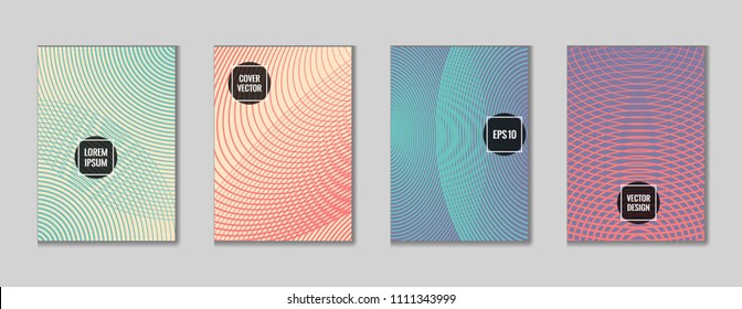 Futuristic geometric design title page background. Cool mosaic journal header page set. First page minimal background for business notebook, dairy or notepad.