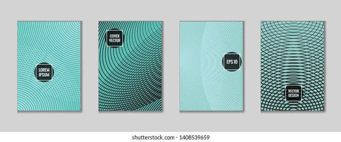 Futuristic geometric design title page background. Cool texture journal header page set. First page minimal graphic design for school notebook, dairy or notepad.