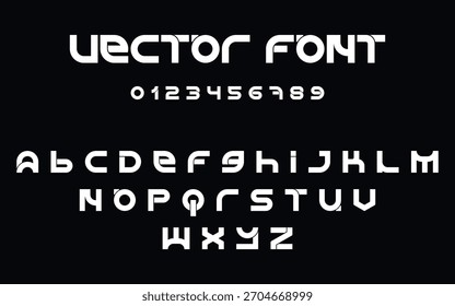 Futuristic Geometric Display Font Vector Set
