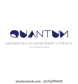 Futuristic Geometric Font Alfabeto Diseño de tipografías Letras y números modernos