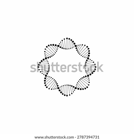 Futuristic geometric logo featuring a stylized, abstract double helix formed into a clean circle.