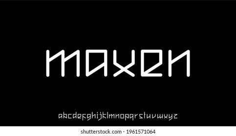 futuristic geometric modern font vector set