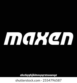 futuristic geometric modern font vector set