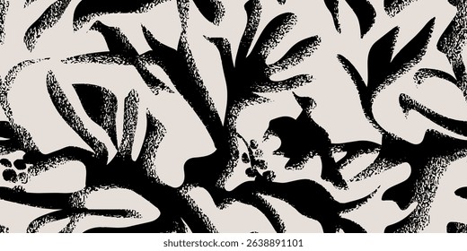 Futuristic geometric seamless pattern. Modern grungy surface and scratched grain texture. Vector illustration