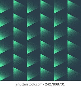 Futuristic Geometric Seamless Pattern Trend Vector Turquoise Abstract Background. Ultra Modern Mint Green Half Tone Art Illustration. Repetitive Graphic Mod Abstraction Wallpaper Dot Work Texture