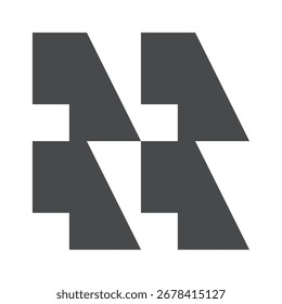 Futuristic geometric shape monochrome design