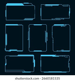 Futuristic geometric shape technology abstract frame design element