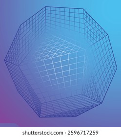 Futuristic Geometric Wireframe Abstract 3D Polygonal Shape