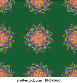 futuristic geometrical flower pattern, seamless vector background