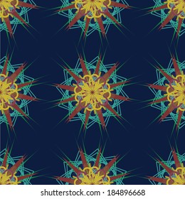 futuristic geometrical flower pattern, seamless vector background