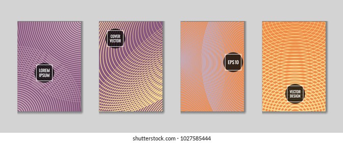 Futuristic geometrical lines notebook cover background. Minimalistic notepad cover surface set. Colorful title page illustration for personal notebook, dairy or notepad.