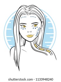 Futuristic girl design, vector illustration