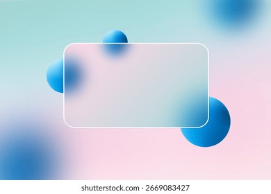 Futuristic Glass Morphism Frame on a Gradient Background. Eps 10