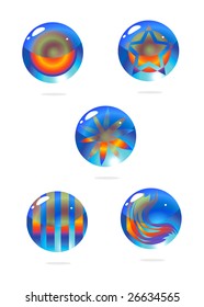 Iconos futuristas de la esfera de vidrio vector 1