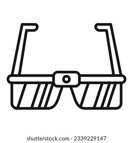 Vector de contorno de icono de gafas futuristas. Máscara de juego. Cabecera de vídeo