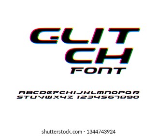 Futuristic glitch font set