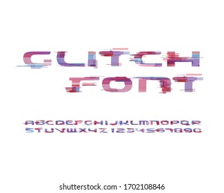 Futuristic Glitch font set in vector format