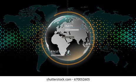 Futuristic global interface technology science abstract background graphics.