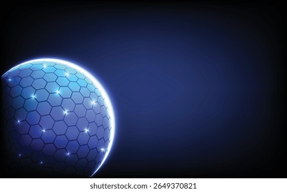 Futuristic global network background with glowing earth sphere, abstract digital communication lines, internet connectivity, and cyberspace technology concept for world map, innovation,vector design.