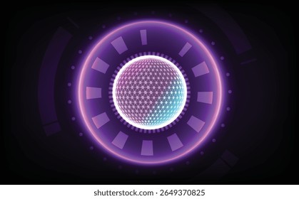 Futuristic global network background with glowing earth sphere, abstract digital communication lines, internet connectivity, and cyberspace technology concept for world map, innovation,vector design.