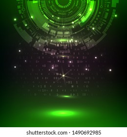 Futuristic globalization interface, a sense of science and technology abstract graphics. vector background illustration