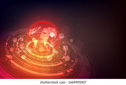 Futuristic globalization interface, a sense of science and technology abstract graphics.