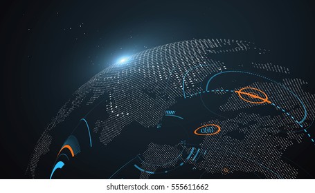 Futuristic globalization interface, a sense of science and technology abstract graphics.