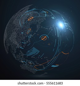 Futuristic globalization interface, a sense of science and technology abstract graphics.