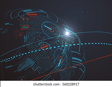 Futuristic globalization interface, a sense of science and technology abstract graphics.