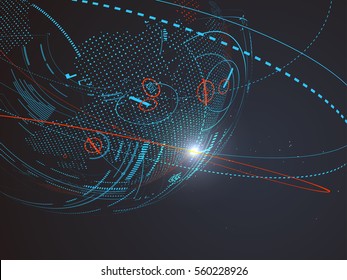 Futuristic globalization interface, a sense of science and technology abstract graphics.