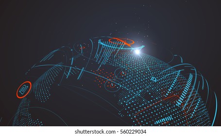 Futuristic globalization interface, a sense of science and technology abstract graphics.