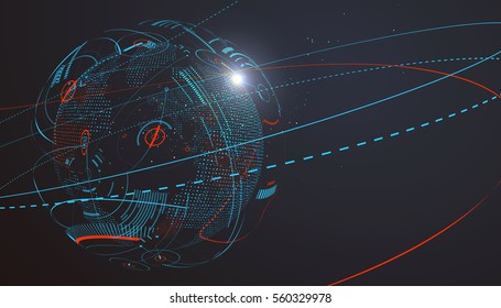 Futuristic Globalization Interface, A Sense Of Science And Technology Abstract Graphics.