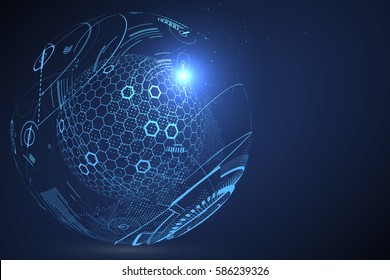 Futuristic globalization interface, a sense of science and technology abstract graphics.