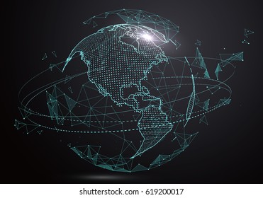 Futuristic globalization interface, a sense of science and technology abstract graphics.