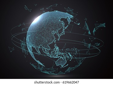 Futuristic globalization interface, a sense of science and technology abstract graphics. - Shutterstock ID 619662047