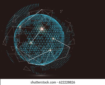 Futuristic globalization interface, a sense of science and technology abstract graphics.