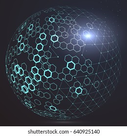 Futuristic globalization interface, a sense of science and technology abstract graphics.