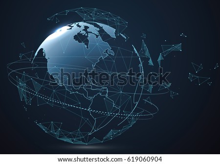 Futuristic globalization interface, a sense of science and technology abstract graphics.