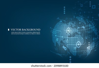 Futuristic globalization interface technology vector background