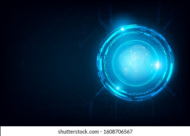 Futuristic globe abstract circle connection.vector and illustration